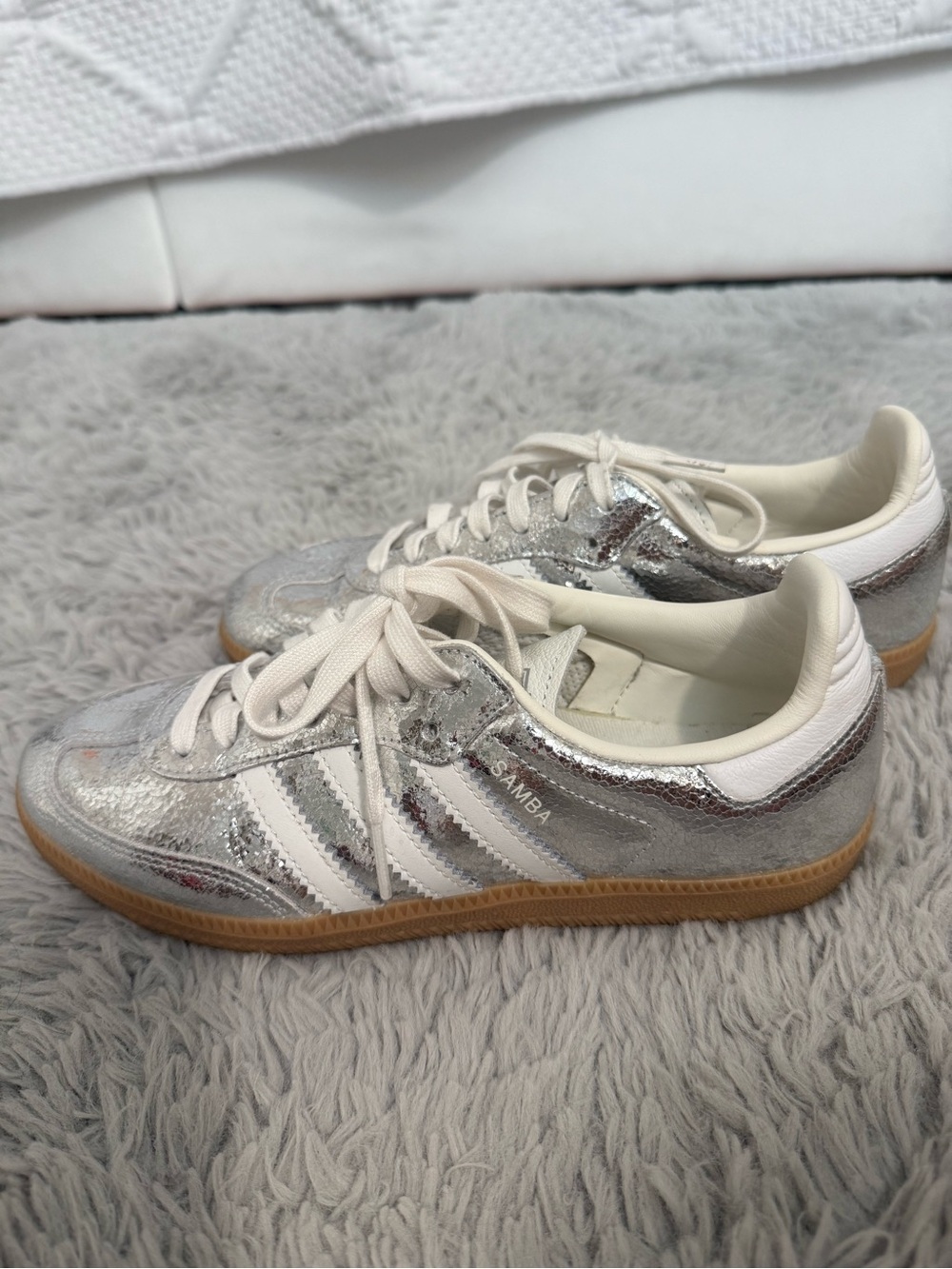 Adidas original samba OG metallic leather casual shoes sneakers